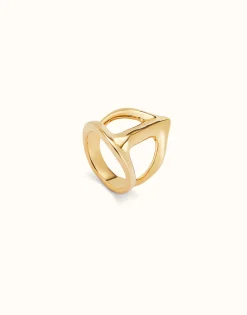 Anillo bañado en oro 18K con forma de mantarraya