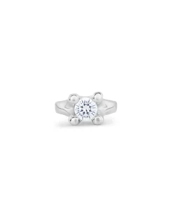 Anillo bañado en plata de ley con circonita blanca mujer