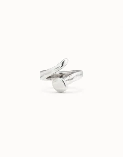 Anillo bañado en plata de ley con tres formas orgánicas mujer