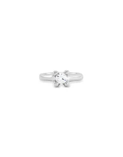 Anillo bañado en plata de ley con circonita blanca mujer