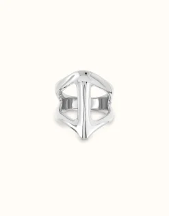 Anillo bañado en plata de ley con forma de mantarraya