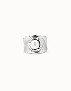 Anillo con cristal bañado en plata de ley