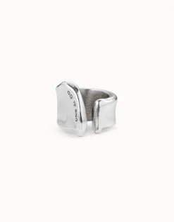 Anillo hendidura bañado en plata de ley