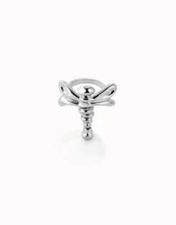 Anillo libélula bañado en plata de ley