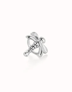 Anillo libélula bañado en plata de ley