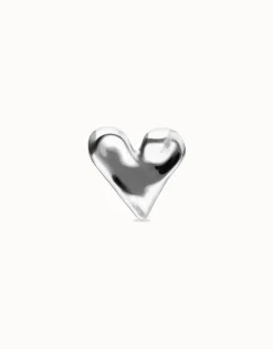 Anillo maxi bañado en plata de ley con forma de corazón