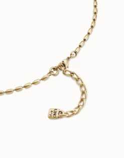 Cadena bañada en oro 18k con eslabones ovalados finos y cierre de mosquetón
