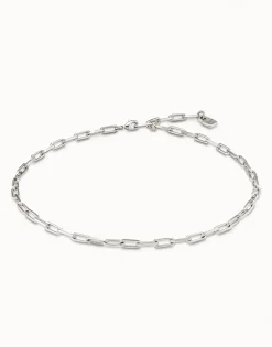 Cadena corta bañado en plata de ley