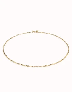 Cadena eslabones corta bañada en oro de 18k