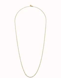 Cadena larga de eslabón bañada en oro 18k.