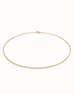 Cadena media con bolas bañada en oro 18k