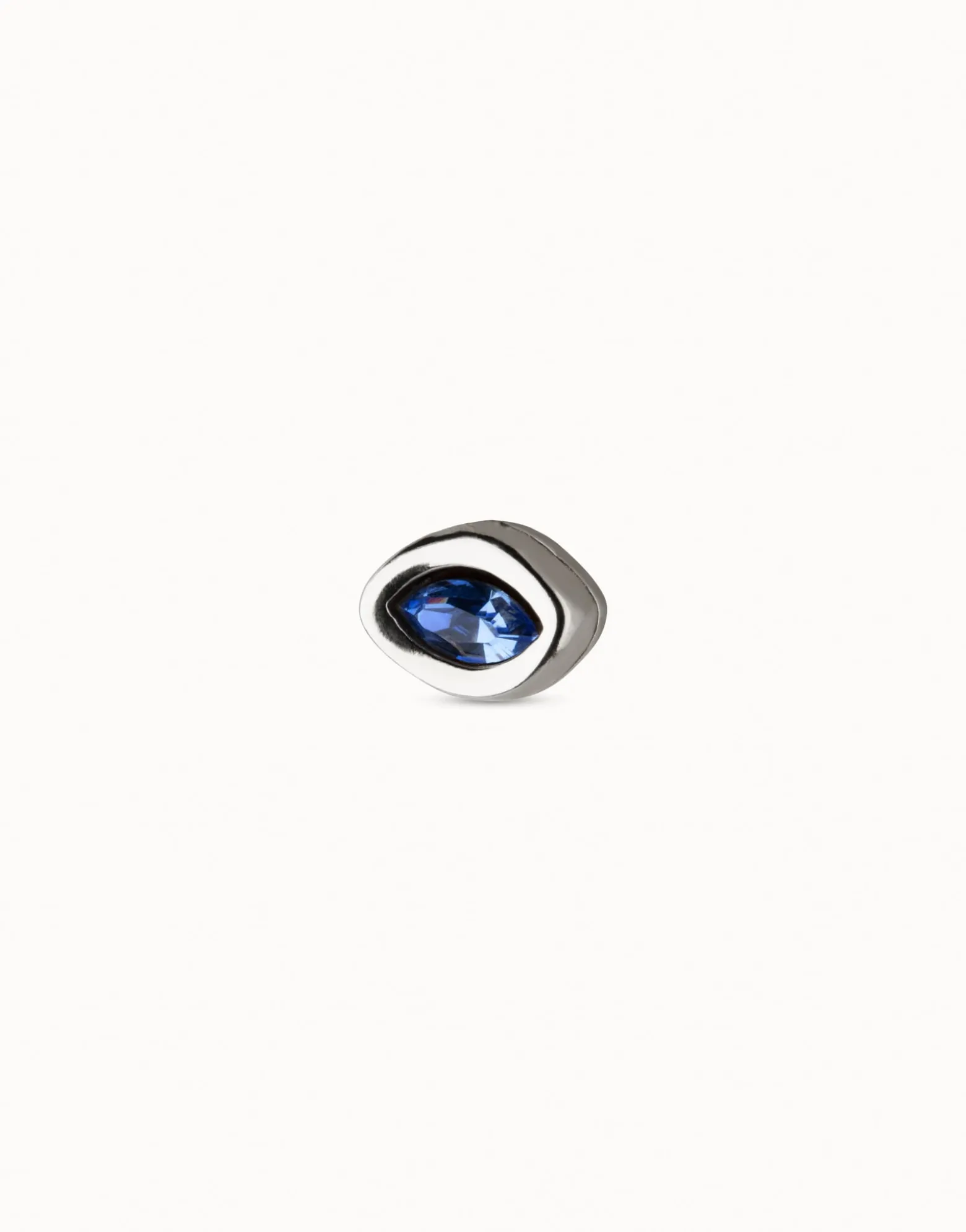Charm de piercing bañado en plata de ley de ojo y un cristal