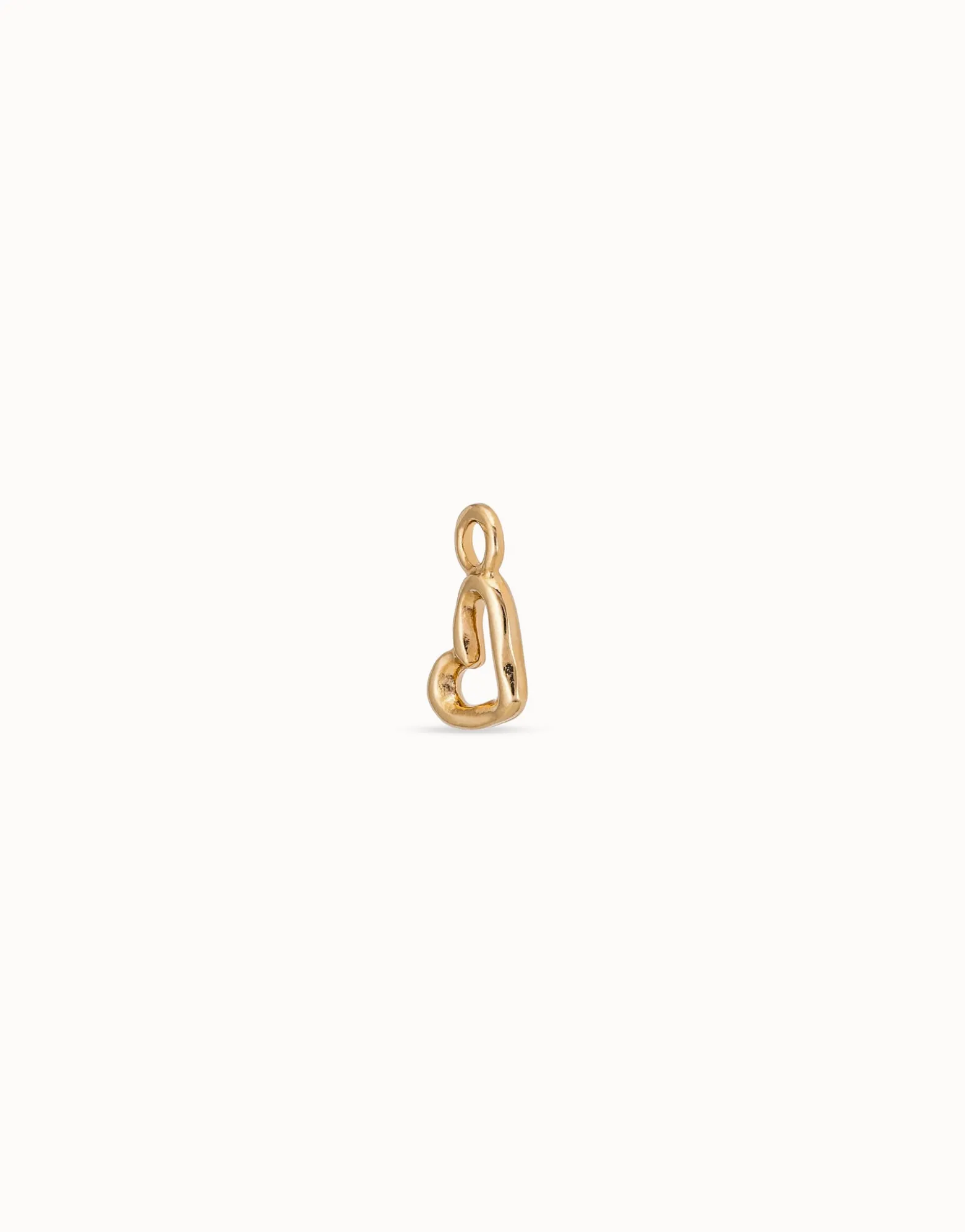 Charm Piercing corazon hueco bañado en oro mujer