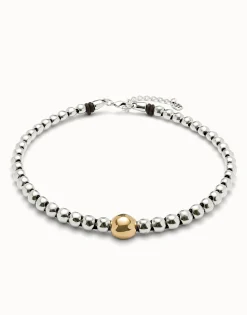 Colgante de bolas bañado en oro 18k con bola central grande