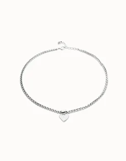 Collar bañado en plata con detalle de corazón pequeño
