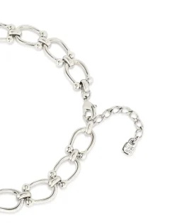Collar bañado en plata con eslabones medianos