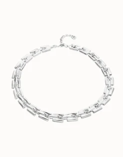Collar con eslabones bañado en plata de ley
