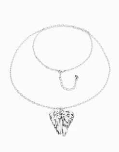 Collar largo en plata de ley y detalle de alas
