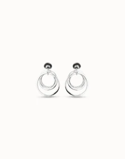 Pendientes aros irregulares bañados en plata de ley