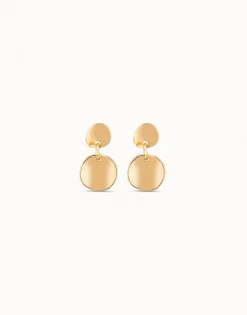 Pendientes articulados bañadoss en oro de 18k