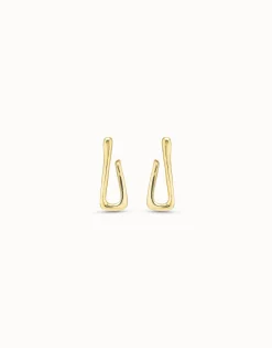 Pendientes bañados en oro de 18k con forma de eslabón