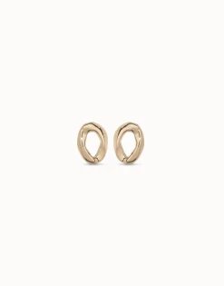 Pendientes bañados en oro 18K con forma de eslabón