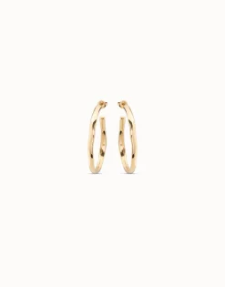 Pendientes de aro abierto bañados en oro de 18k