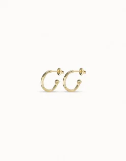 Pendientes en forma de aros bañados en oro de 18k