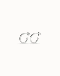 Pendientes en forma de aros bañados en plata de ley