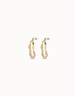 Pendientes maxi de eslabones bañados en oro de 18k