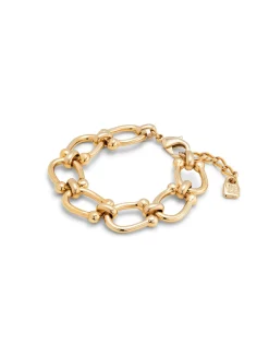 Pulsera bañada en oro 18k con eslabones ovalados medianos