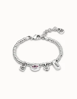 Pulsera bañada en plata de ley con charms