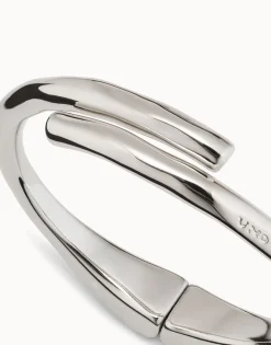 Pulsera bañada en plata de ley con forma de túbulo y muelle oculto