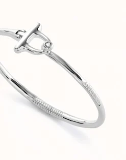 Pulsera con cierre frontal bañada en plata de ley con topacio blanco