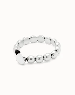 Pulsera con cuentas redondas pequeñas bañadas en plata de ley