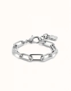Pulsera con eslabones bañada plata de ley