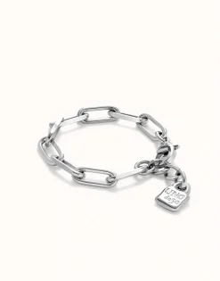 Pulsera con eslabones bañada plata de ley