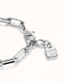 Pulsera con eslabones bañada plata de ley