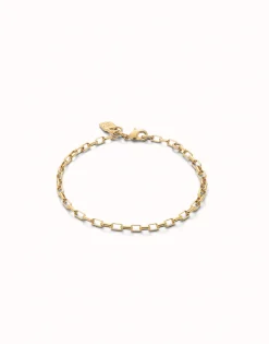 Pulsera con eslabones medianos bañada en oro 18k