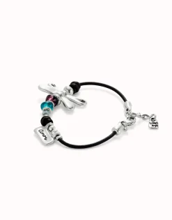 Pulsera con libélula bañada en plata de ley y cristales
