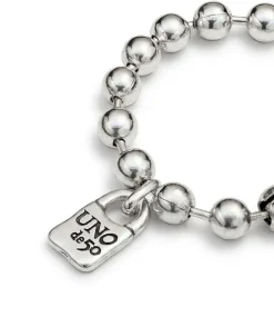 Pulsera de bolas bañada en plata de ley
