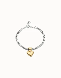 Pulsera de cadena con detalle de corazón pequeño bañado en oro 18k