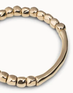 Pulsera de cuentas bañada en oro de 18k
