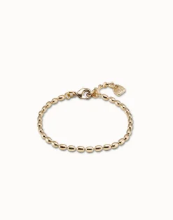 Pulsera de eslabones ovalados pequeños bañados oro de 18K