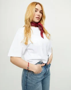 Pulsera doble de cuero rojo con ojo bañado en plata de ley