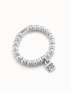 Pulsera elástica bañada en plata de ley