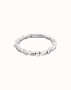 Pulsera elástica con cuentas bañadas en plata