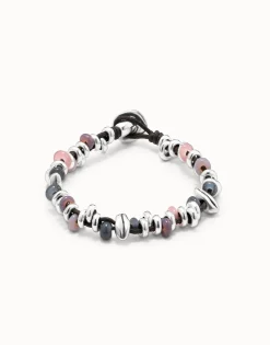 Pulsera en baño en plata de ley con cristales