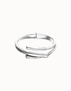 Pulsera rígida bañada en plata de ley con tres formas orgánicas entrelazadas