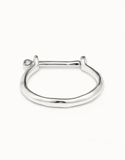 Pulsera rígida bañada en plata de ley mujer con cierre tipo grillete